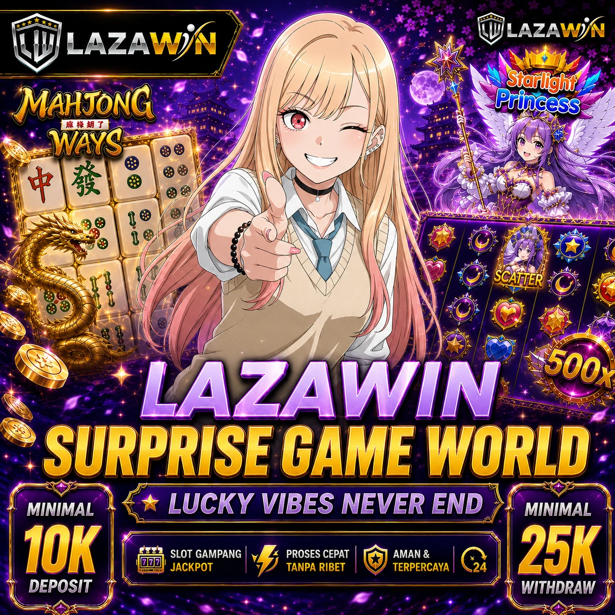 LAZAWIN: Surprise Game World, Lucky Vibes Never End